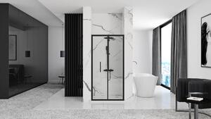 Rea - RAPID FOLD zalamovací sprchové dveře - černý mat, 80 x 195 cm, REA-K6418