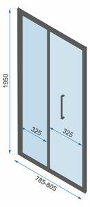 REA - Sprchový kout se skládacími dveřmi RAPID FOLD dveře 80 / stěna 80, 6mm čiré sklo - černý profil, černá, KPL-09898