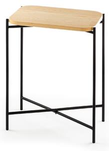 Kalune Design Odkládací stolek Shb-003 z masivu černý/dub přírodní