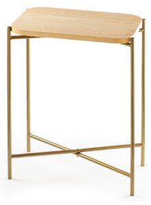 Kalune Design Odkládací stolek Shb-003 z masivu zlatý/dub přírodní