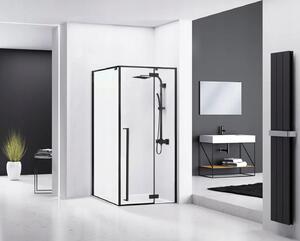 Rea - FARGO sprchový kout 80 x 100 x 195 cm, černá matná, čiré sklo, REA-K6950