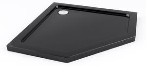 Rea - DIAMOND BLACK pětiúhelníkový sprchový kout 80 x 80 cm, černý matný, čiré sklo, REA-K6900