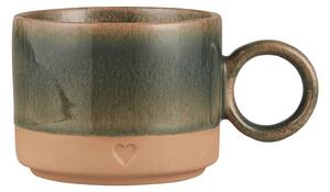 Kameninový hrnek Heart Green Edge Matt 290 ml