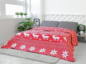 XPOSE® Přehoz na postel VÁNOCE - červený 220x240 cm