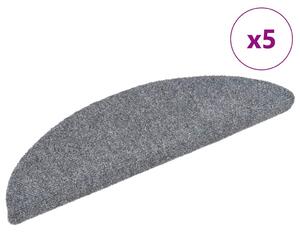 Schodové rohože samolepicí 5 ks 56 x 17 x 3 cm světle šedé půlkulaté 149680