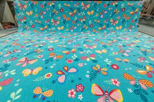 Associated Weavers - Belgie Dětský koberec Papillon 27 - tyrkysový - 4m
