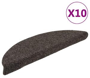 Schodové rohože samolepicí 10 ks 56x17x3 cm antracitové půlkulaté 149691