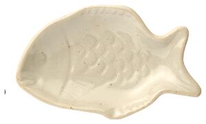Kameninový talířek Fish krémová