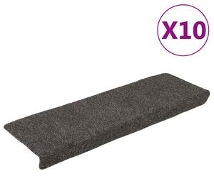 Schodové rohože samolepicí 10 ks 65 x 21 x 4 cm antracitové s obdélníkovým okrajem 149733