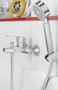 Cersanit ATON, Set ruční sprcha se sprchovou hadicí a 1-bodovým držákem sprchy, Chrom, S951-024