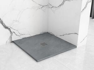 Rea GREY ROCK- Akrylátová sprchová vanička 90 x 90 x 3,5 cm + sifon, šedá, REA-K4585