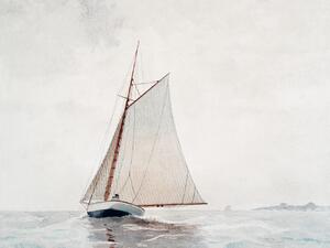 Obrazová reprodukce Sailing off Gloucester (Boat on the Ocean) - Winslow Homer, (40 x 30 cm)