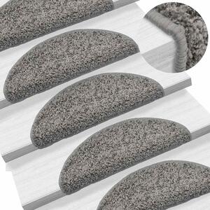Schodové rohože 10 ks 56 x 17 x 3 cm šedé, půlkulaté 149783