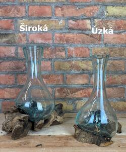 Dekorace dřeva se skleněnou vysokou vázou Design: Široký