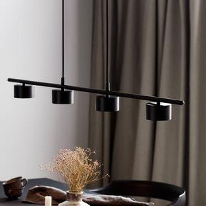 Nordlux LED závěsné světlo Clyde, čtyřžárovkové, černé, délka 115 cm, stmívatelný, Černá, Obývací pokoj / jídelna, kov, Moderní
