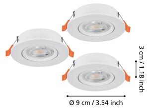 Eglo 902262 - SADA 3x LED Podhledové bodové svítidlo BARRANCO LED/4,8W/230V bílá