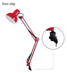 Kloubová stolní lampa na 1 žárovku E27, 40W, se šroubovacím úchytem, červená, 3 roky zár