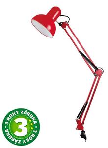 Kloubová stolní lampa na 1 žárovku E27, 40W, se šroubovacím úchytem, červená, 3 roky zár