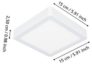 Eglo 901335 - LED Koup. stropní svítidlo FUEVA LED/7W/230V 15x15 cm IP44 bílá