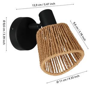Eglo 44128 - Nástěnné bodové svítidlo KEELBY 1xE14/10W/230V černá/béžová