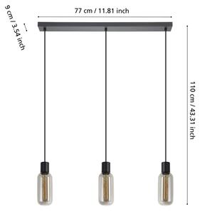 Eglo 901005 - Lustr na lanku MAIONE 3xE27/4W/230V černá/kouřová