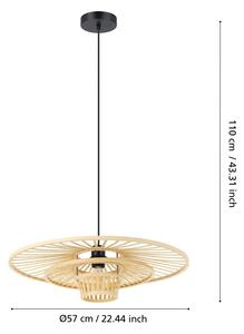 Eglo 44012 - Lustr na lanku LYDNEY 1xE27/40W/230V bambus