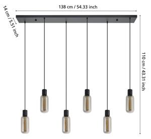 Eglo 901006 - Lustr na lanku MAIONE 6xE27/4W/230V černá/kouřová