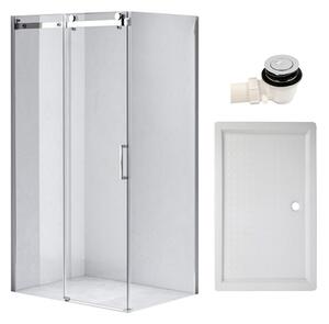 BPS-koupelny Obdélníkový sprchový kout KZ203C 120x80 chrom/transparent + vanička SXL03E bílá