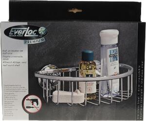 Polička do koupelny bez vrtání FRONE 27x16 cm, stříbrná