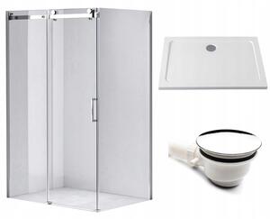 BPS-koupelny Obdélníkový sprchový kout KZ202C 120x90 chrom/transparent + vanička ST04C WH bílá