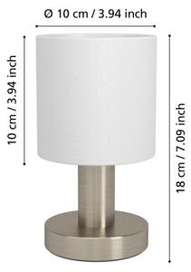 Eglo 31841 - Stolní lampa MONTETTO 1xE14/40W/230V bílá/matný chrom