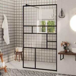 Zástěna do průchozí sprchy čiré ESG sklo 90 x 195 cm černá 150753