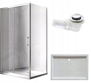 BPS-koupelny Obdélníkový sprchový kout KZ103B 110x80 chrom/transparent + vanička SXL03D WH bílá