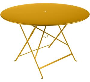 Žlutý kovový skládací stůl Fermob Bistro Ø 117 cm