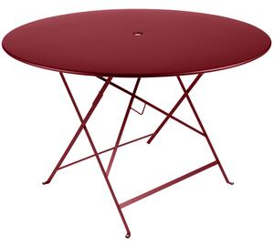 Červený kovový skládací stůl Fermob Bistro Ø 117 cm