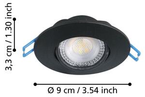 Eglo 300188 - SADA 3xLED Podhledové svítidlo GEDREZ LED/4,9W/230V pr. 9 cm černá