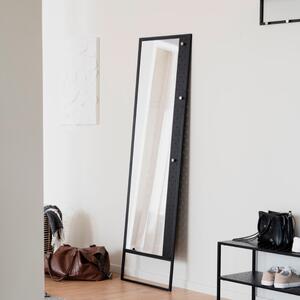 Černé kovové stojací zrcadlo ROWICO CONFETTI 170 x 53 cm