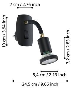 Eglo 300912 - LED Svítidlo do zásuvky PARRINI 1xGU10/4,5W/230V černá