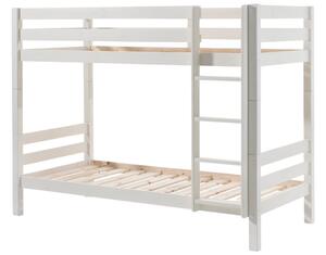 Vyšší bílá borovicová dvoupatrová postel Vipack Pino 90 x 200 cm