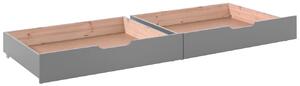 Set dvou šedých borovicových zásuvek k posteli Vipack Pino 97,5 x 88,5 cm