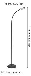 Eglo 902176 - LED Stm. stojací lampa LAURO LED/5,5W/230V 2700/4000/6500K černá