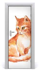 Samolepící fototapeta na dveře Rudá kočka 95x205 cm