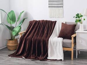 XPOSE® Mikroplyšová deka Exclusive s beránkem - tmavě hnědá 140x200 cm