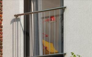 Nerezové zábradlí pro francouzská okna se svislými pruty PHOENIX - šířka 200 cm