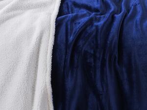XPOSE® Mikroplyšová deka Exclusive s beránkem - tmavě modrá 140x200 cm