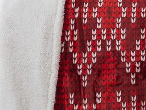 XPOSE® Mikroplyšová deka LYANA s beránkem - červená 140x200 cm