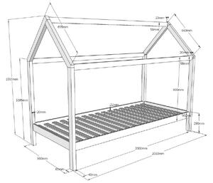 Bílá borovicová postel Vipack Dallas 90 x 200 cm