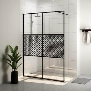 Zástěna do průchozí sprchy čiré ESG sklo 140 x 195 cm černá 151032