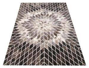 DY Hnědý koberec s geometrickým vzorem Panamero 10 Rozměr: 60x100 cm