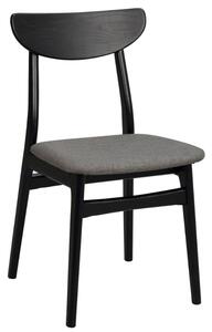 Černá dubová jídelní židle ROWICO RODHAM s tmavě šedým sedákem